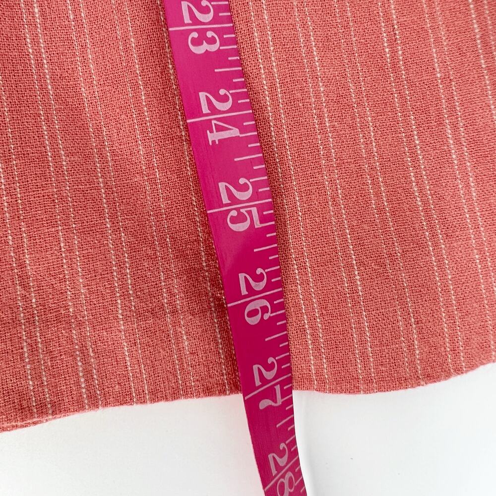 Sonoma x Now Gen Linen Blazer Womens PXL Coral Orange White Striped One Button - Picture 8 of 8